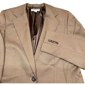 Vintage Pendleton Brown 100%‎ Virgin Wool Blazer Jacket Career Office Women's 14